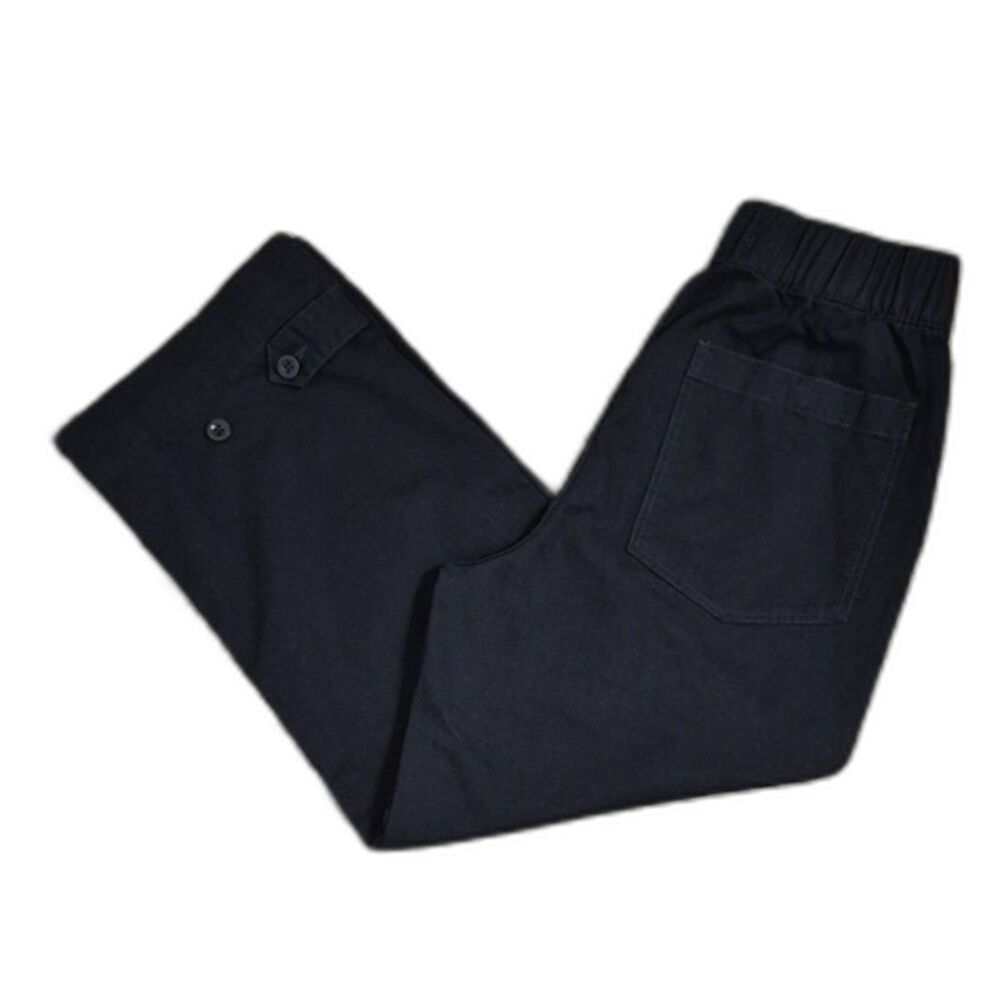 Buck Mason Herringbone Utility Pants S Black Wide Leg Pull-On Fatigue Workwear - Picture 10 of 10